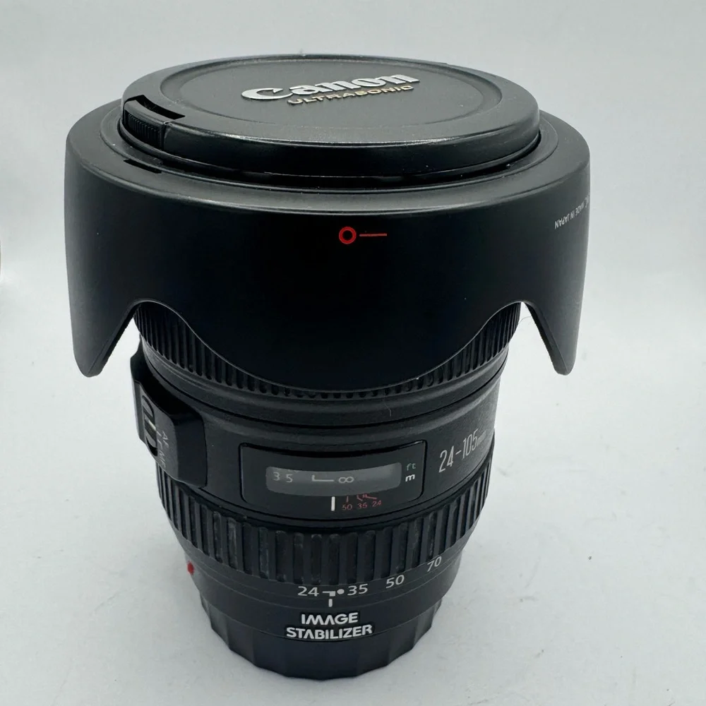 Canon EF 24-105mm f/4L IS USM with Lens Hood, Caps & Pouch • Excellent Condition